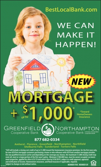 New Mortgage Special Greenfield Cooperative Bank Northampton